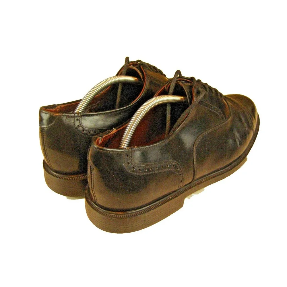 Mens Nunn Bush Black Leather Oxfords Cap Toe Lace Up Shoes sz 10.5W